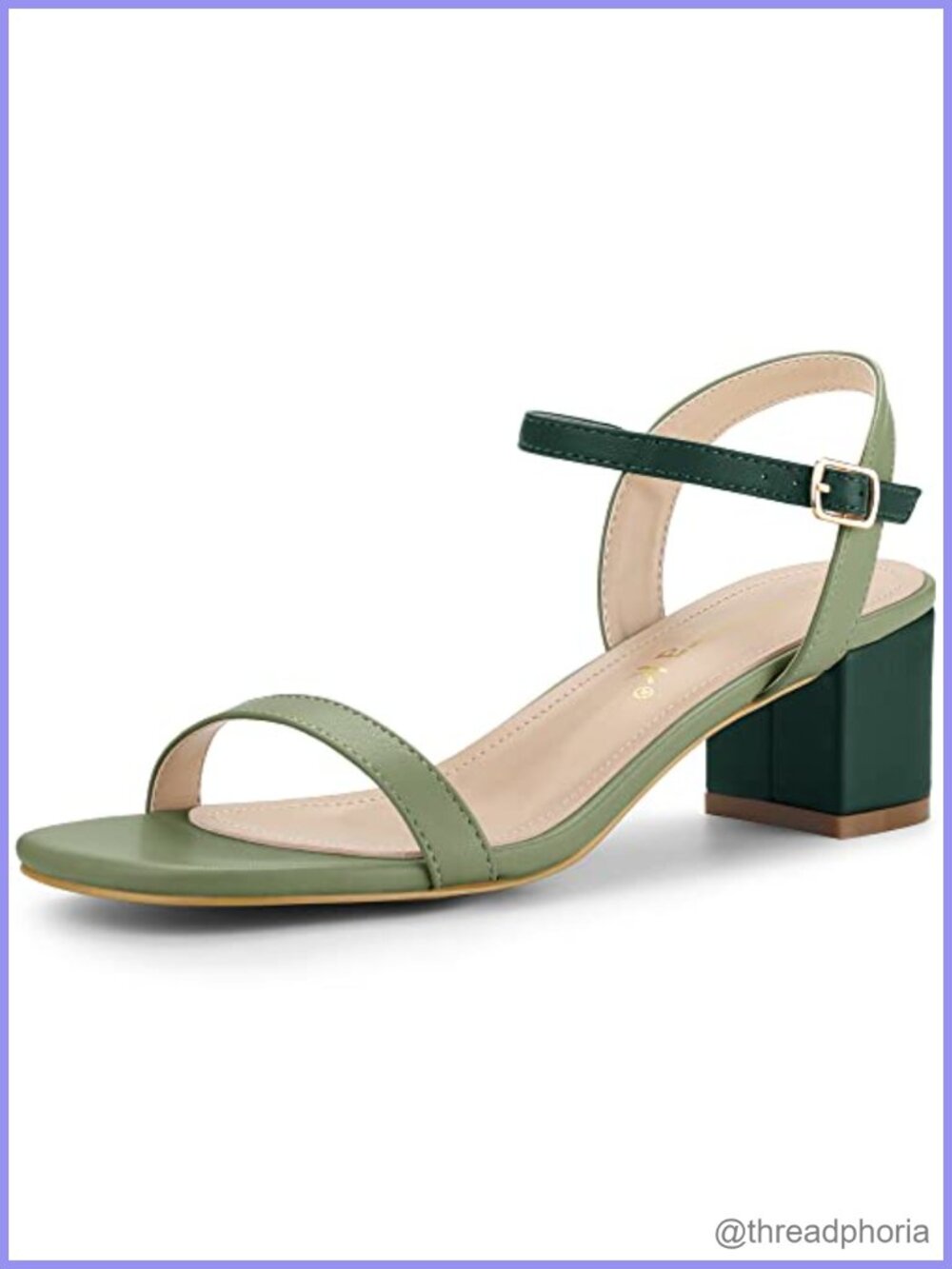 Slingback Chunky Heel Sandals Faux Leather Open Toe Block Heel